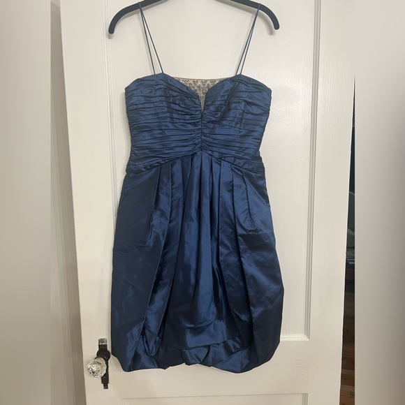 Badgley Mischka Dresses & Skirts - Badgley mischka navy rhinestone mesh bubble cocktail dress size 2